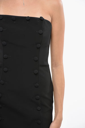 COUTURE! Vestito Senza Spalline Abbellito da Bottoni