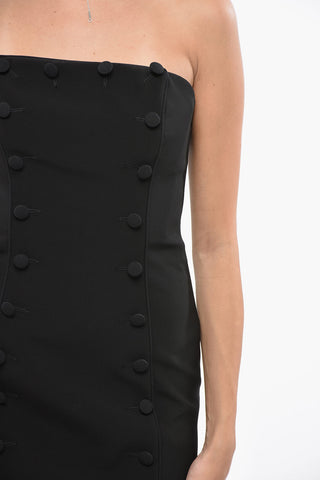 COUTURE! Vestito Senza Spalline Abbellito da Bottoni
