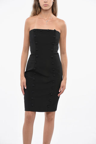 COUTURE! Vestito Senza Spalline Abbellito da Bottoni