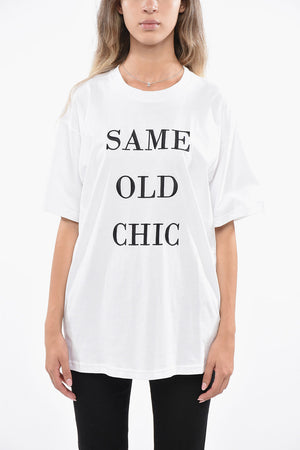 COUTURE! 배색 오버사이즈 티셔츠 양각 자수