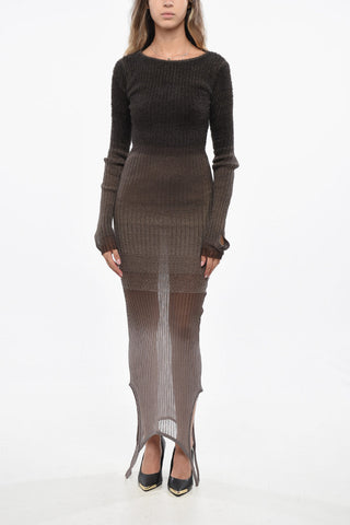 Eng anliegendes Rippkleid mit Ombre-Effekt