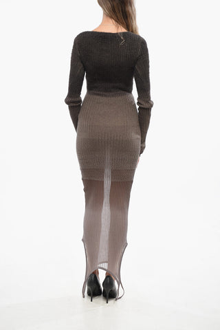 Eng anliegendes Rippkleid mit Ombre-Effekt