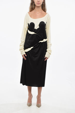 MM1 MM10 Knit Dress with Satin Details