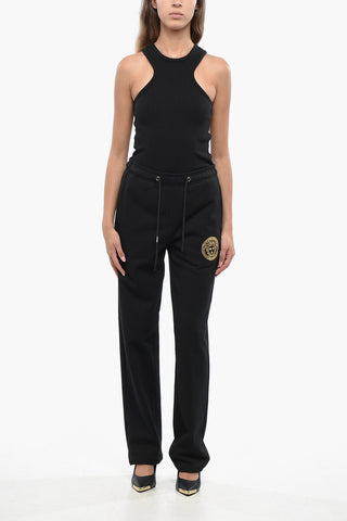 Joggers In Cotone con Monogram Effetto Dorato
