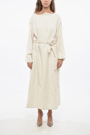 Solid Maxi Dress with Tie Neck