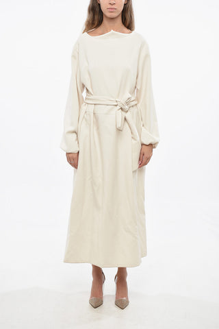 Solid Maxi Dress with Tie Neck