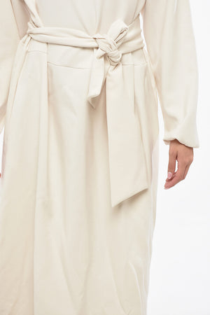 Solid Maxi Dress with Tie Neck