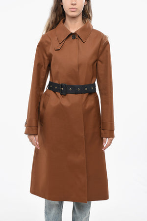 Gabardine Maxi Coat with Concealed Buttons