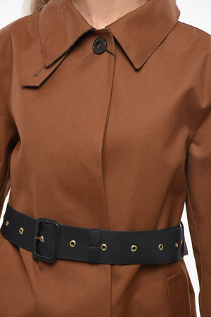 Gabardine Maxi Coat with Concealed Buttons