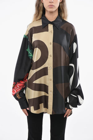 COUTURE! Asymmetrische Oversized-Seidenbluse