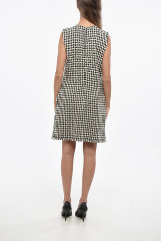 Vestito Senza Maniche a Trapezio in Tessuto Testurizzato 