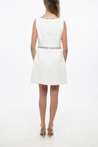 Embellished Jewels Bodycon Mini Dress with Split