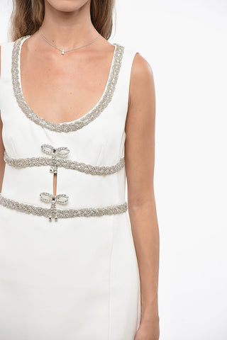 Embellished Jewels Bodycon Mini Dress with Split