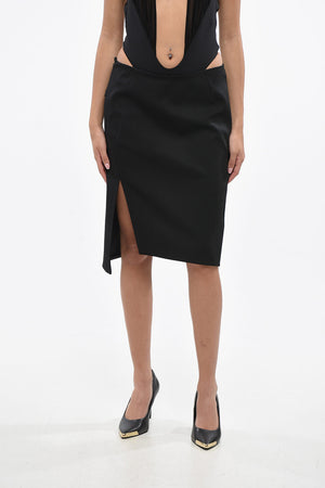 Minirock Aus Gabardine Mit Seitlichem Schlitz