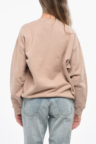 Fleeced-Cotton Crew-neck Sweatshirt with Ton on Ton Logo
