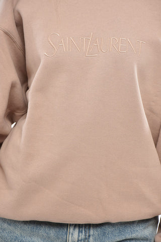 Fleeced-Cotton Crew-neck Sweatshirt with Ton on Ton Logo