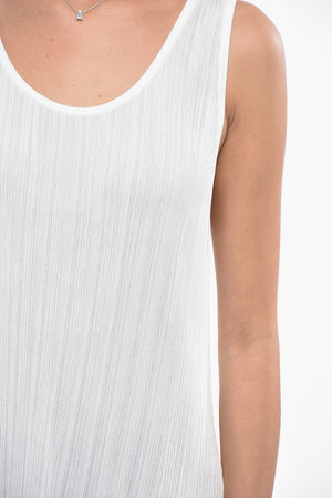 Tank Top In Misto Nylon a Costine ad Orlo Smerlato