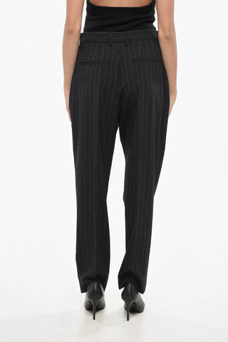 Stretch Virgin Wool Pinstriped Trousers