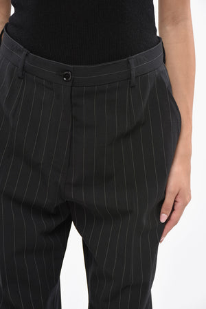 Stretch Virgin Wool Pinstriped Trousers