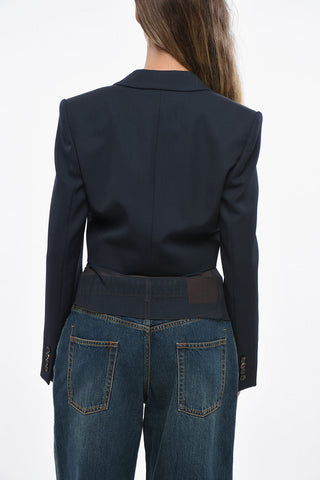 Blazer Cropped in Lana Vergine con 1 Bottone