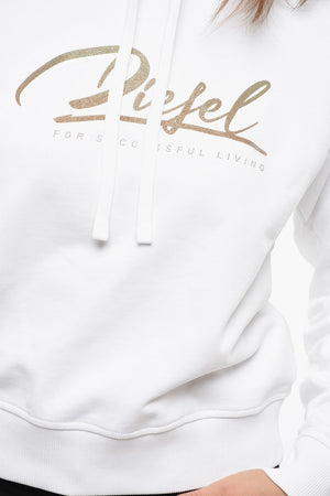 Hoodie aus angerauter Baumwolle F-REGGY mit goldenem Logo