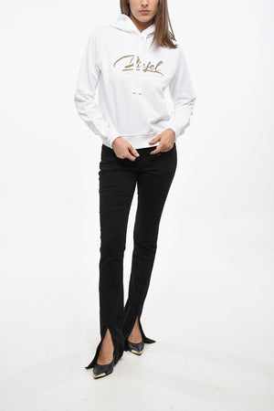 Brushed Cotton Hooded Sweatshirt F-REGGY with Gold Logo