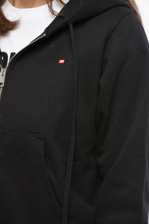 Kapuzensweatshirt F-REGGY aus angerauter Baumwolle mit Reißverschluss