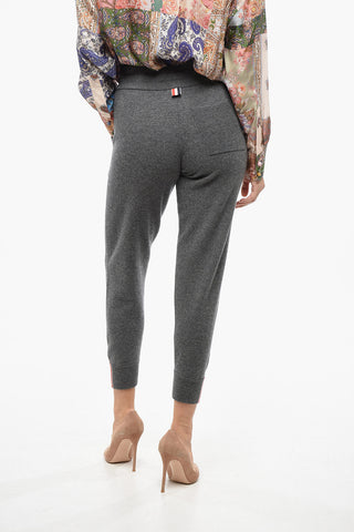 Solid Color Cashemere Joggers with Drawstring Waist