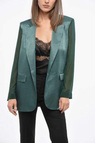 Blazer GAGNY In Satin e Georgette con Tasche ad Aletta