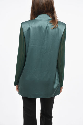 Blazer GAGNY In Satin e Georgette con Tasche ad Aletta