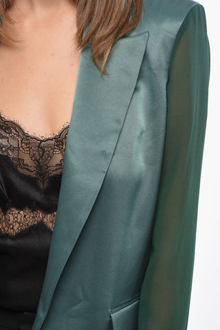 Blazer GAGNY In Satin e Georgette con Tasche ad Aletta