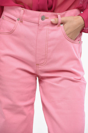 5-Pocket Wide-Leg Trousers with Logo Button