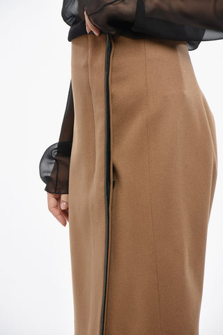 Cashmere and Wool Wrap Longuette with Snap Buttons
