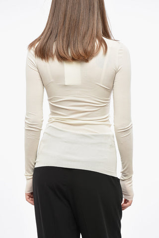 Slim-Fit Langarmtop Aus Seide
