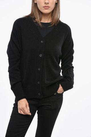 Wool Cardigan with Tulle Detail