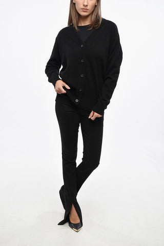 Wool Cardigan with Tulle Detail