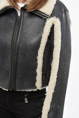 Zweifarbige Lammfelljacke L-KRITI