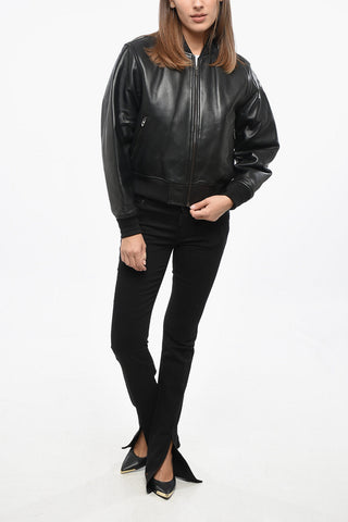 가죽 봄버 L-ILAN 지퍼 여밈