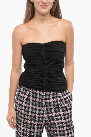 Top Crop Drappeggiato Senza Maniche 