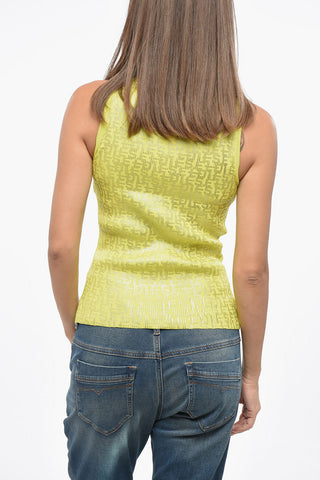 RED TAG High-Neck Top M-EGEO with Metallic Finish