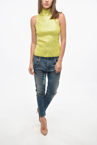RED TAG High-Neck Top M-EGEO with Metallic Finish