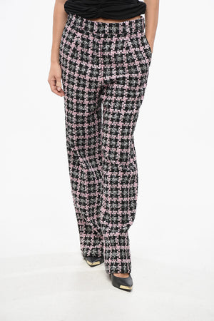 Two-Tone Straight-Leg Pants