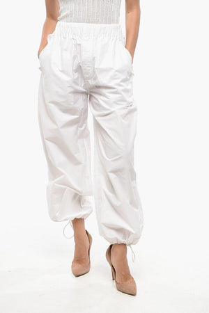 면 혼방 단색 팬츠 발목 스트링