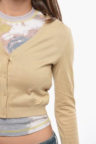 Lightweight Cotton Cropped Cardigan M-ARIKA-NEW