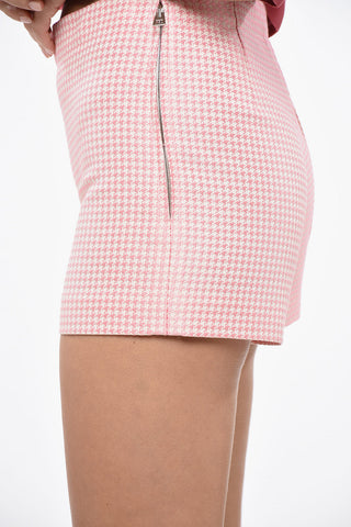 Shorts aus Baumwollmischung mit Hahnentritt-Muster