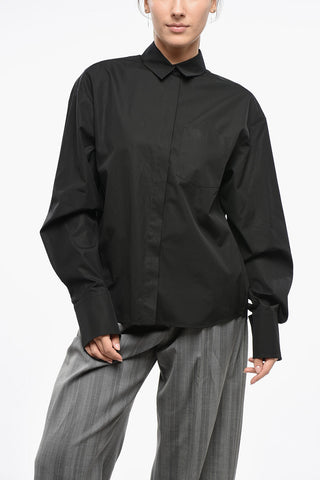 SPORTMAX Popeline GESSO Shirt with Hidden Buttoning