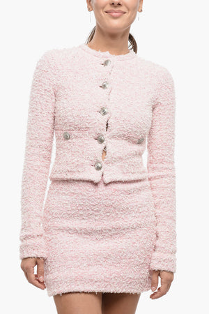 Tweed and Lurex Cropped Cardigan