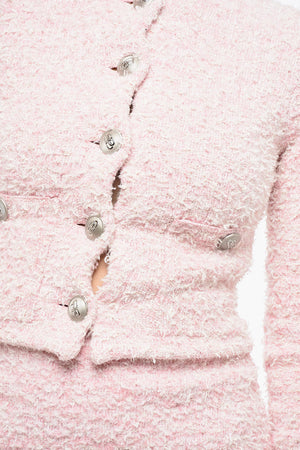 Tweed and Lurex Cropped Cardigan