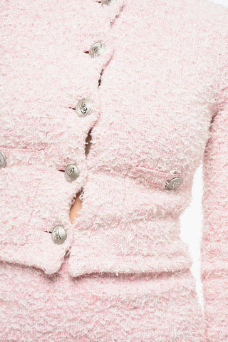 Tweed and Lurex Cropped Cardigan
