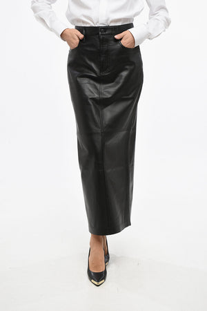 Leather Longuette COLUMN with Back Slit